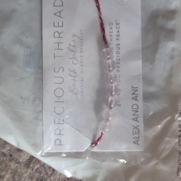 Alex ani precious threads crystal beads red rope entwined silver bracelet bag - Picture 2 of 3